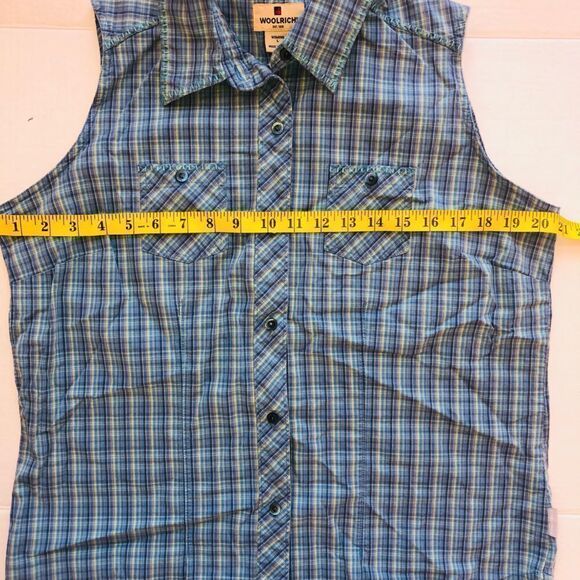 PRISTINE Vintage Womens Large Woolrich Sleeveless Button Down Shirt - Picture 5 of 6